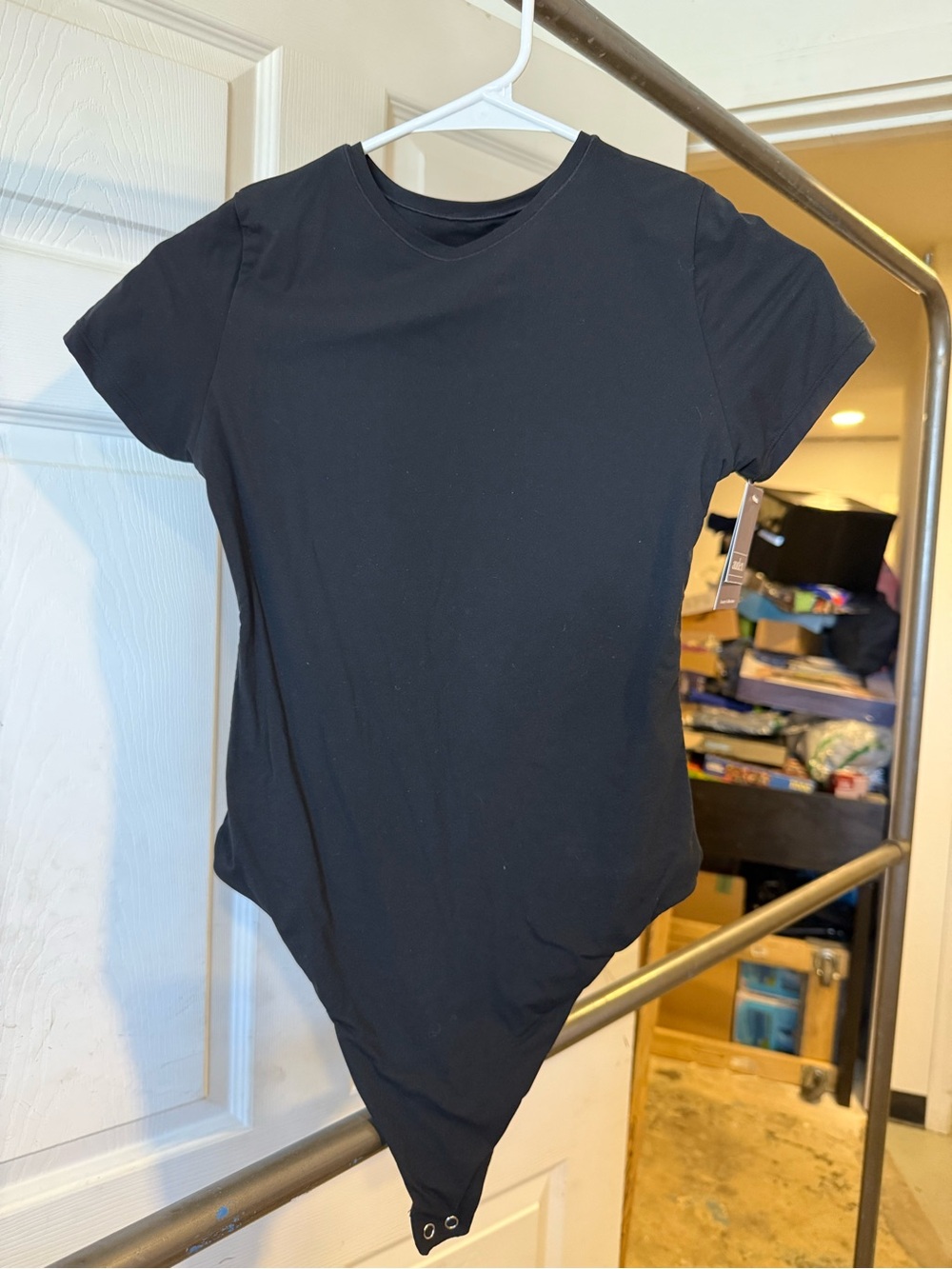 Auden Black Short-Sleeve Crew Neck Bodysuit
